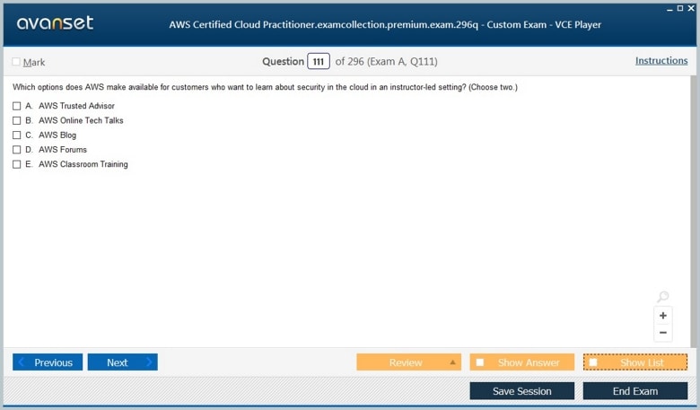 AWS Certified Cloud Practitioner Premium VCE Screenshot #4